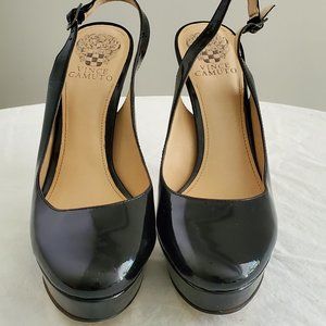 Vince Camuto 'Norita' Black Pat Leather Slingback